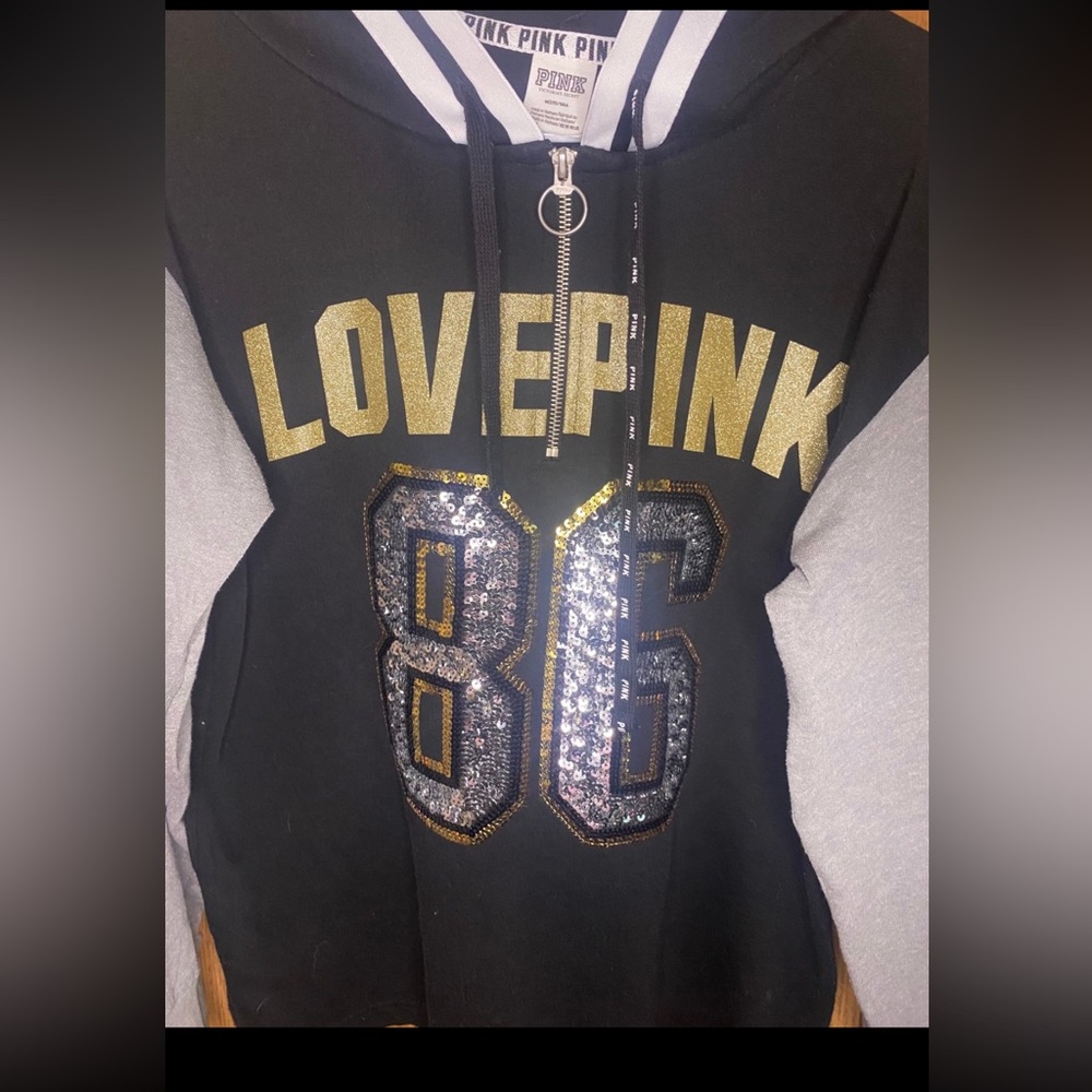Victoria’s Secret pink bling half zip hoodie - Picture 5 of 5